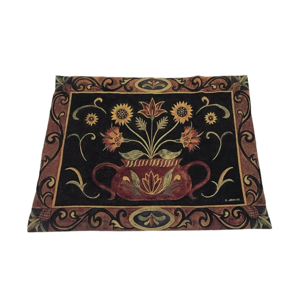 Vintage French Stunning Tapestry Flowers Tapestry Home Decor 100% Cotton 51x39